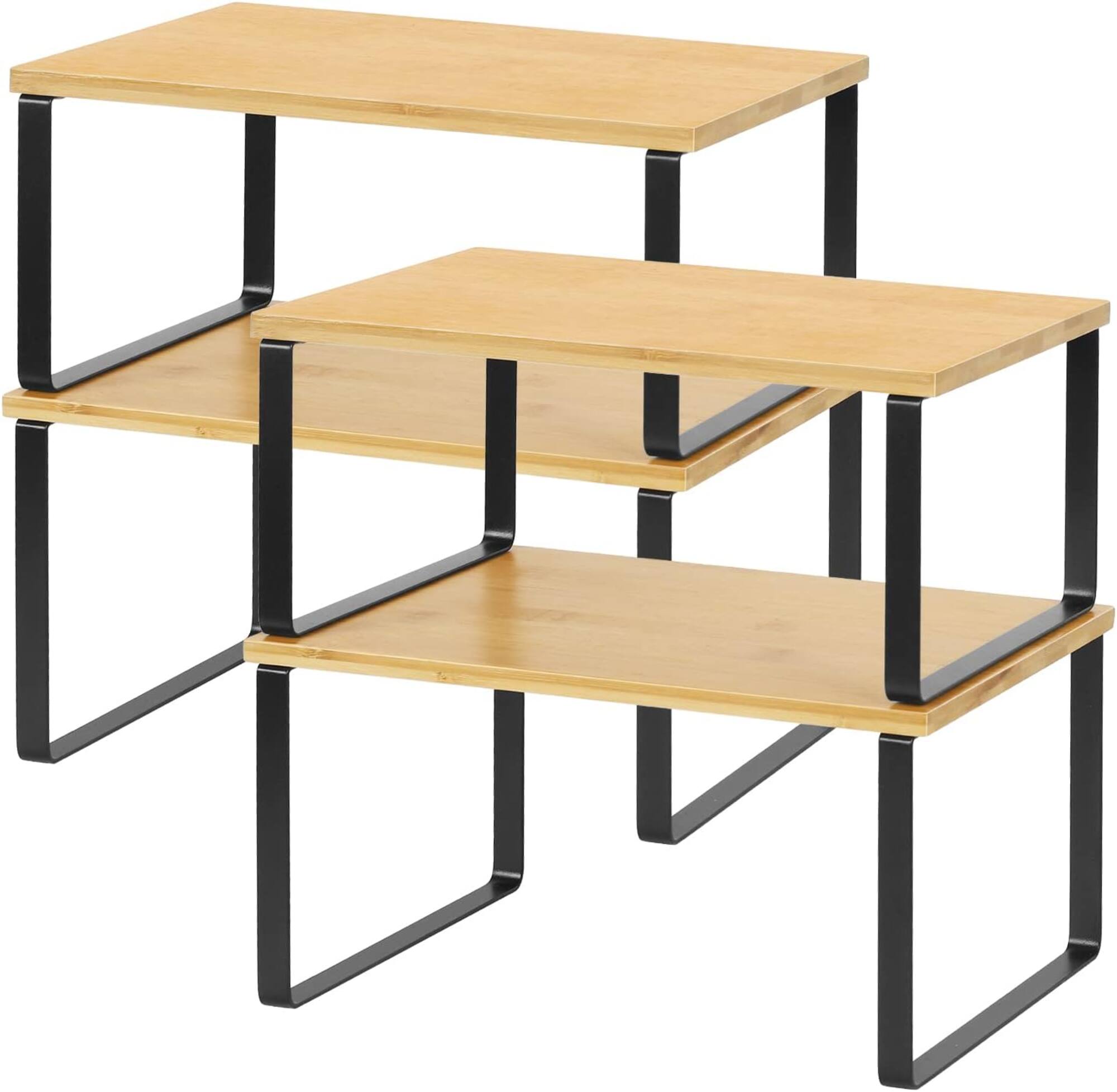 NEX™ Black & Natural Bamboo Cabinet and Counter Shelf Organizer, 4ct.